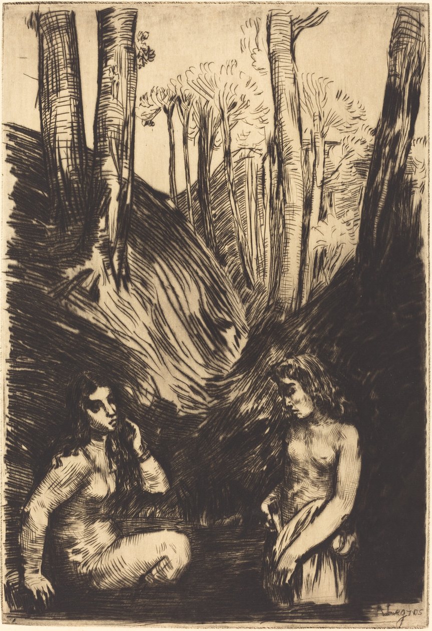Badende Badegæster. af Alphonse Legros