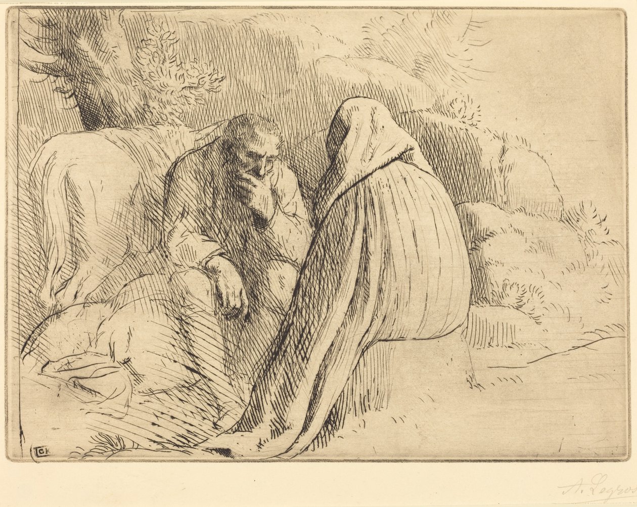 Bohemien Encampment (Boheme-lejr) af Alphonse Legros