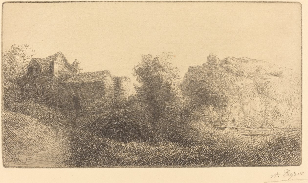 Bro ved møllen (Le pont du moulin) af Alphonse Legros