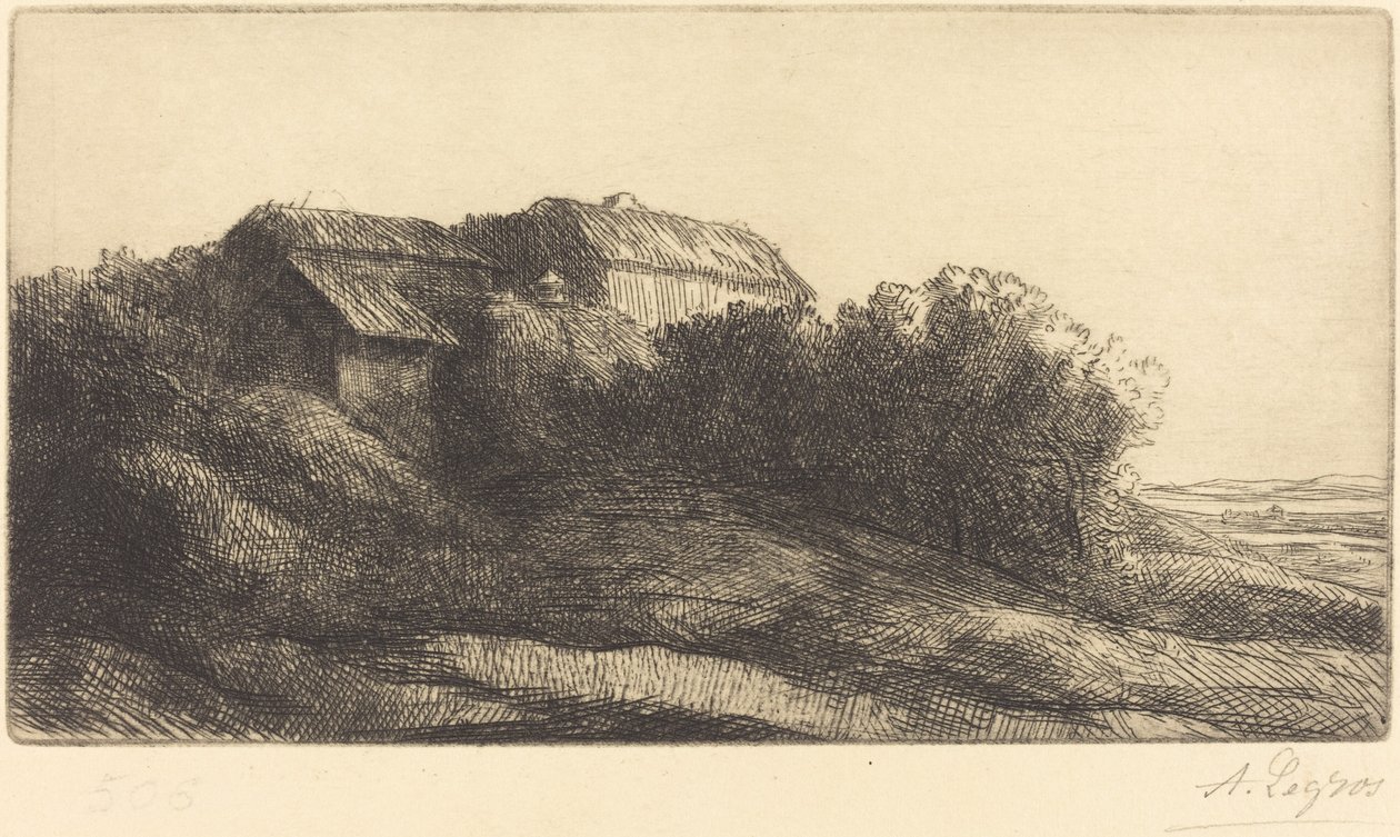 Sommerhus på en bakkeskråning af Alphonse Legros
