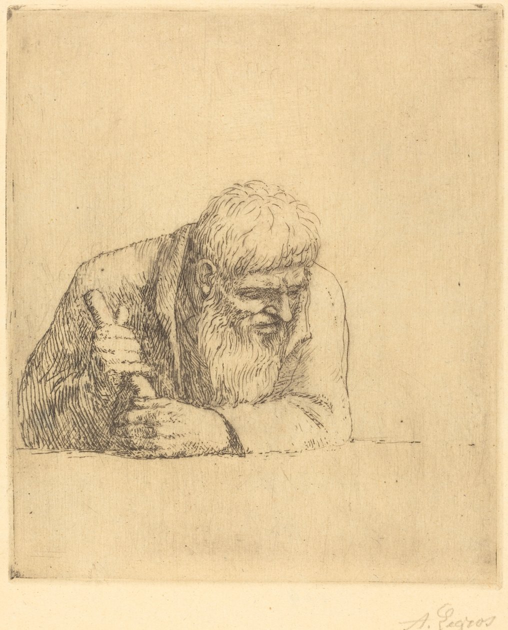 Nysgerrig mand af Alphonse Legros