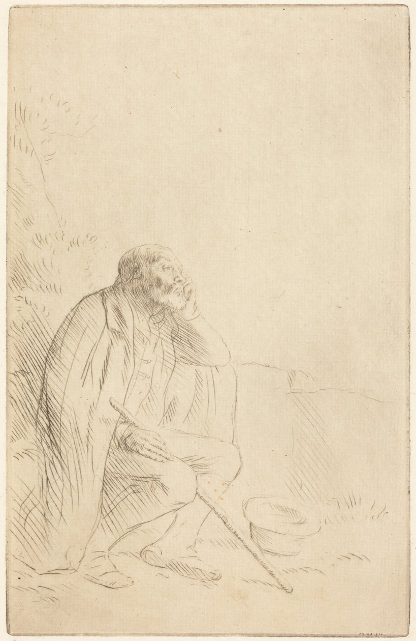Day-dream (Drømmeren) af Alphonse Legros