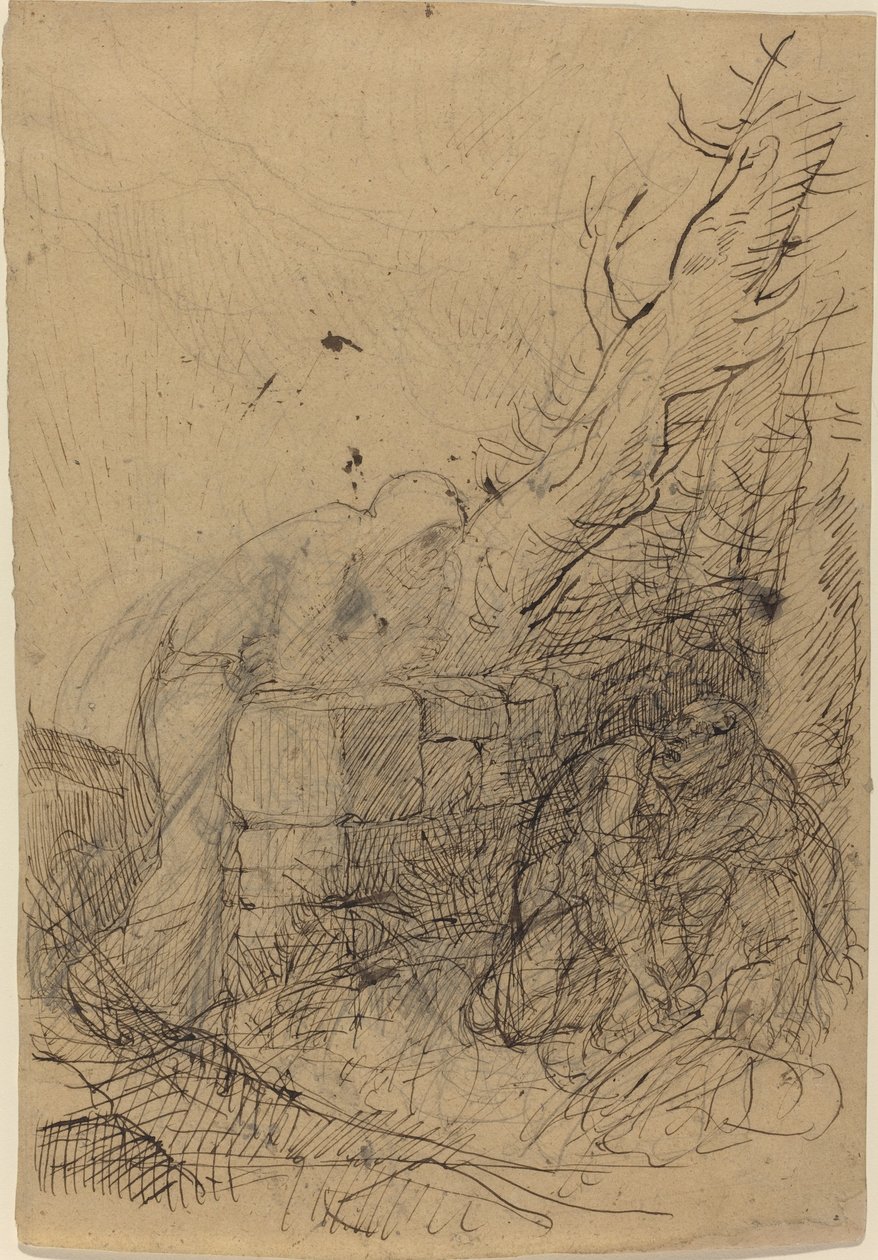 Døden og Skovhuggeren af Alphonse Legros