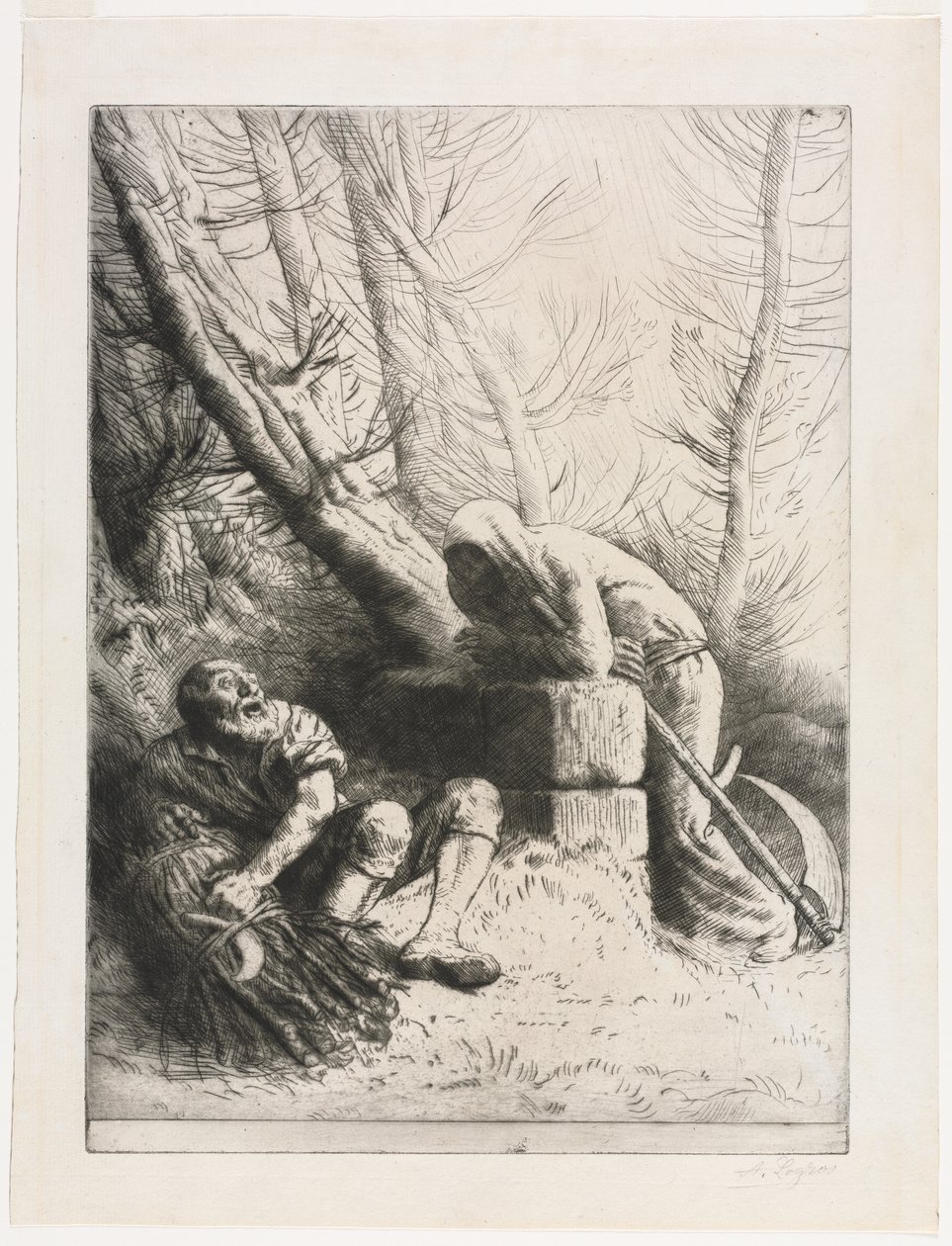 Døden og Skovhuggeren af Alphonse Legros