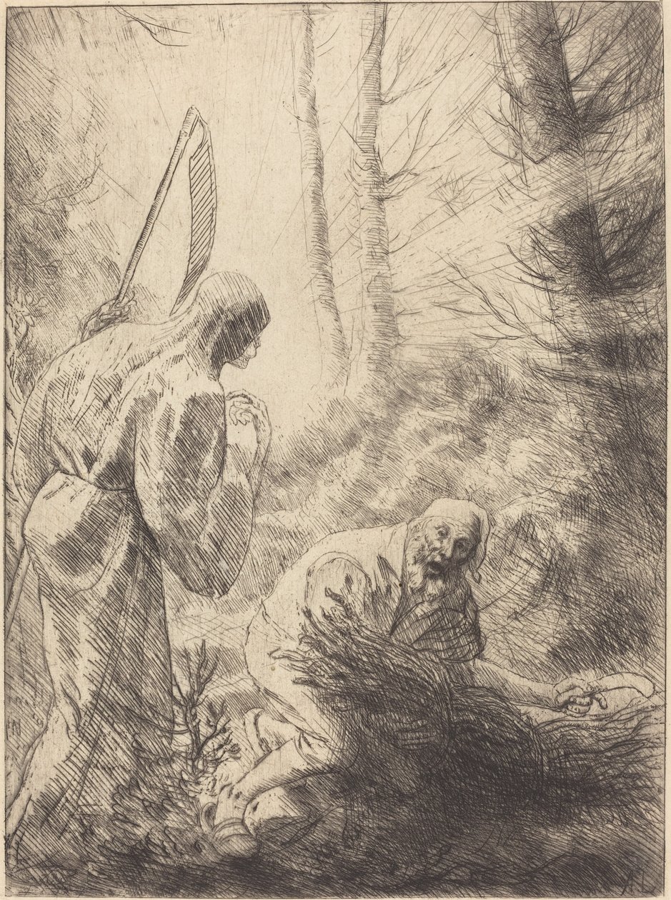 Døden og skovhuggeren, 2. tallerken (La Mort de le bucheron) af Alphonse Legros