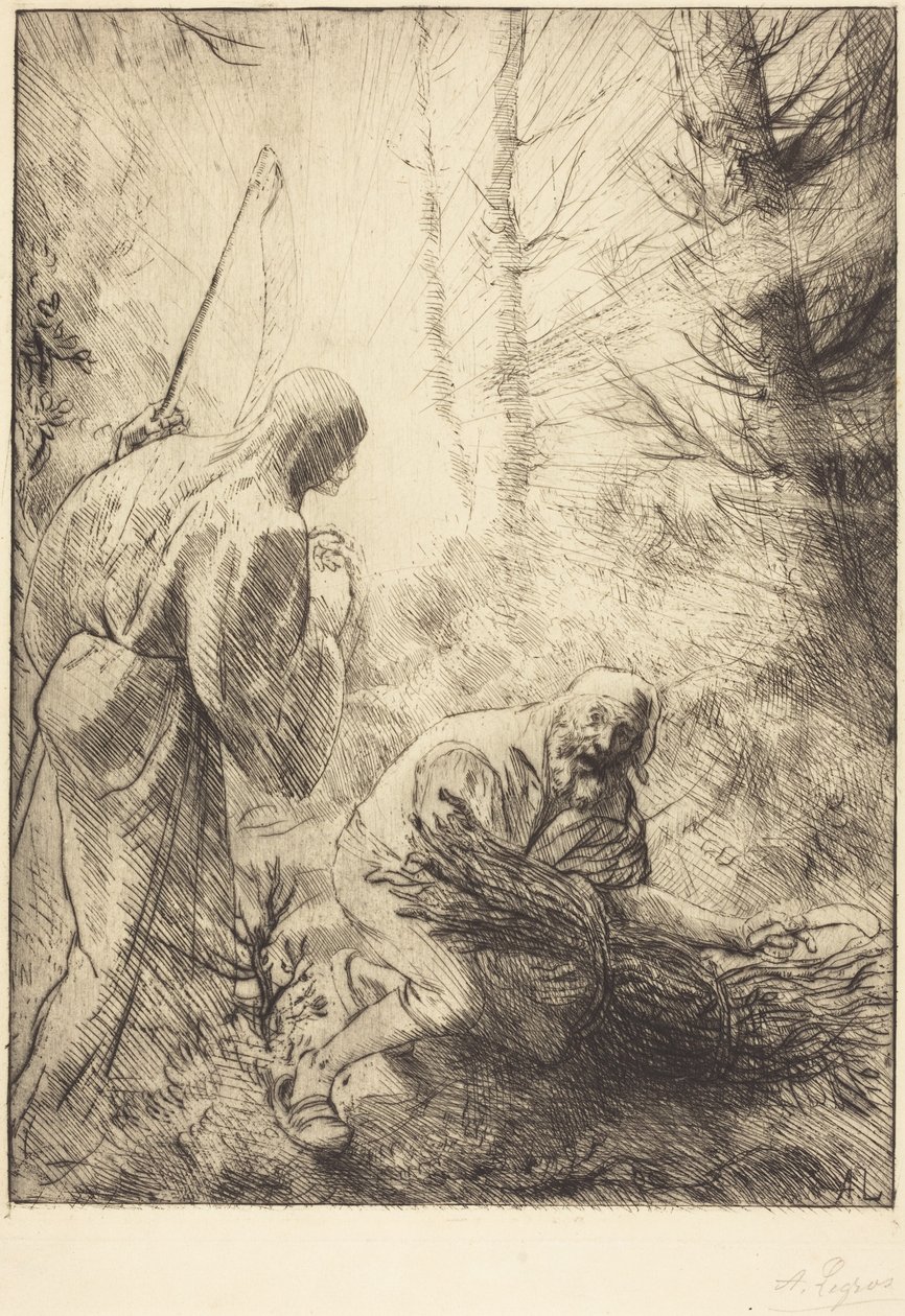 Døden og skovhuggeren, 2. plade (La mort et le bucheron) af Alphonse Legros