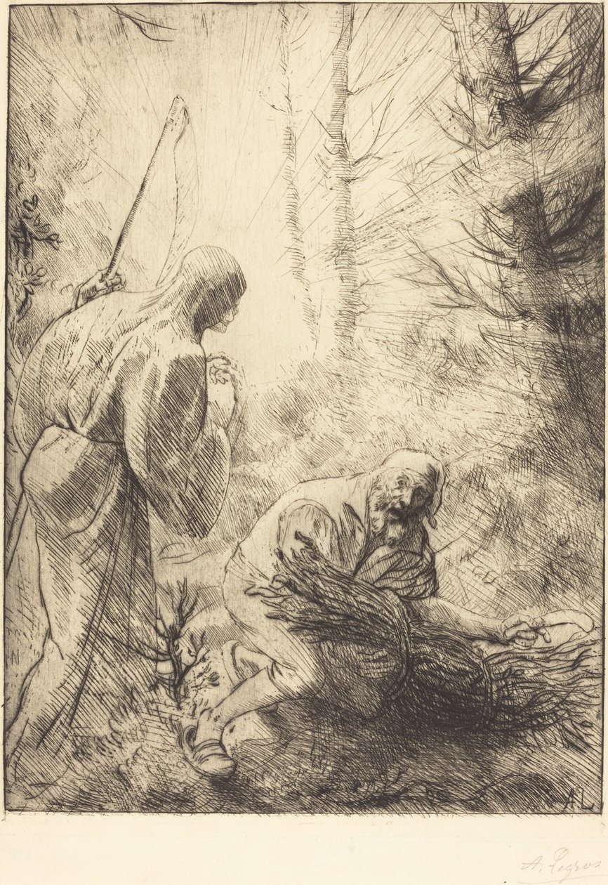 Døden og Skovhuggeren, 2. plade La mort et le bucheron. af Alphonse Legros