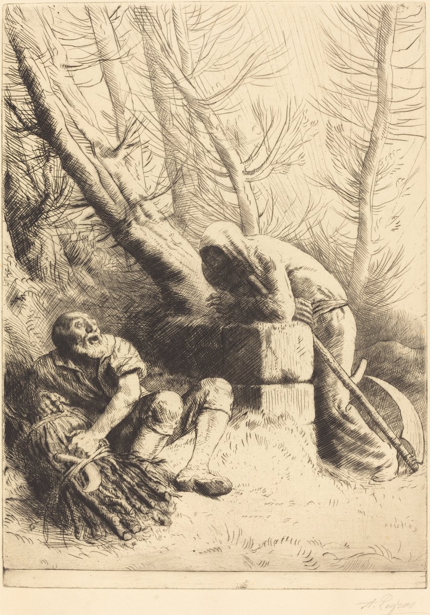 Døden og Skovhuggeren, 4. plade La mort et le bucheron. af Alphonse Legros