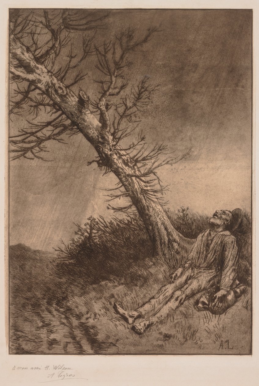 Vagabonds død, ca. 1875. af Alphonse Legros