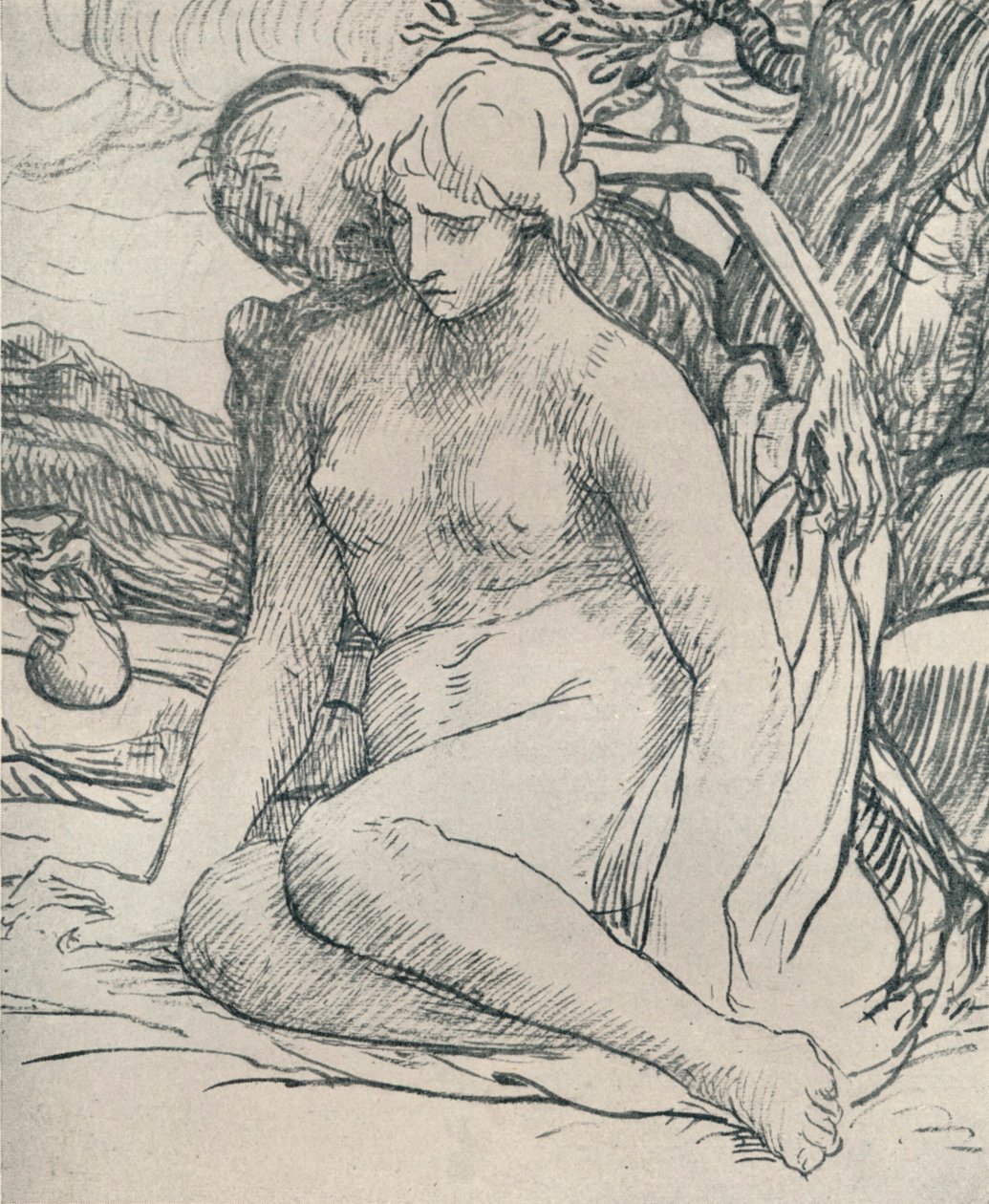 Death the Wooer, c1895, 1923 af Alphonse Legros