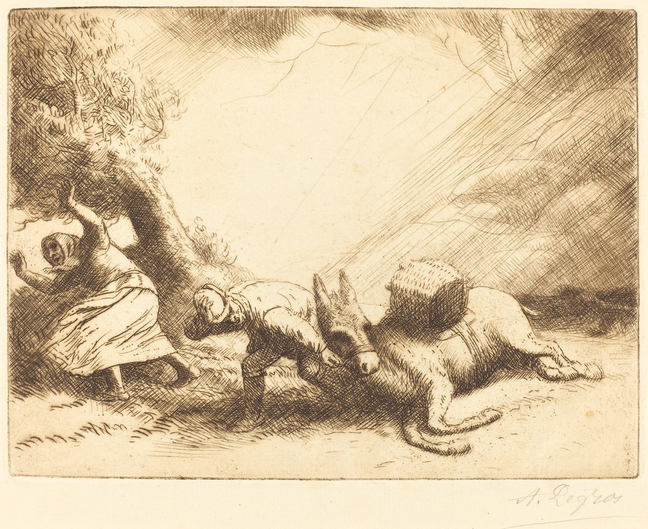 Æsel oprørt af storm af Alphonse Legros