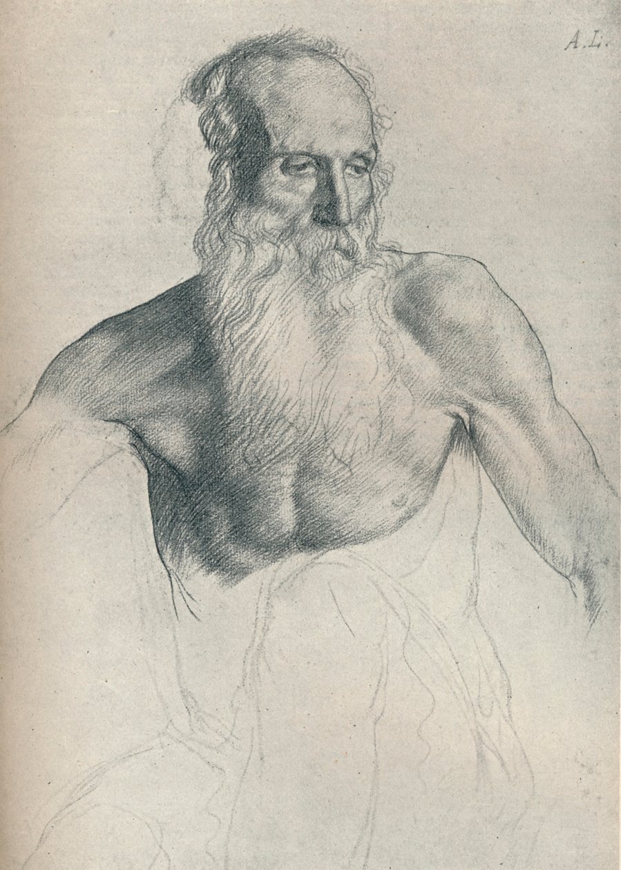 Studie af gammel mand med langt skæg, c1895, 1923 af Alphonse Legros