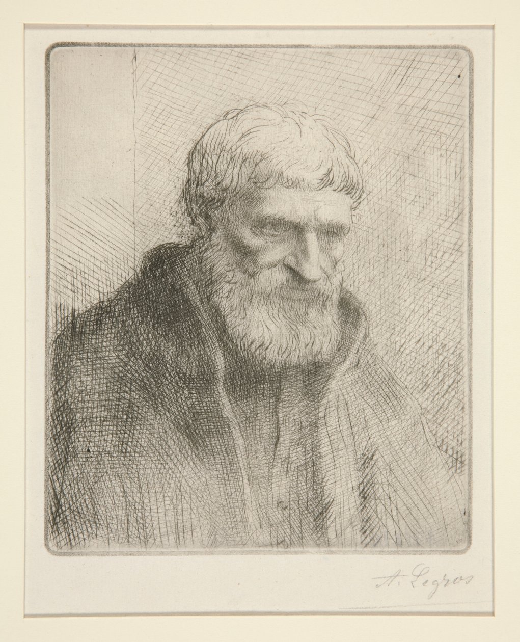 Etude de vieillard (Studie af en gammel mand) af Alphonse Legros