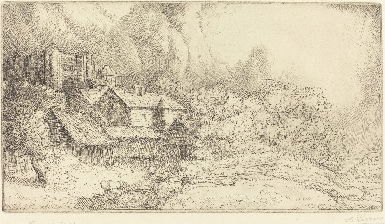 Gård ved Klosteret Klostergården. af Alphonse Legros