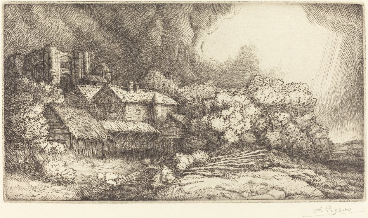 Gård ved Klosteret Klostergården. af Alphonse Legros