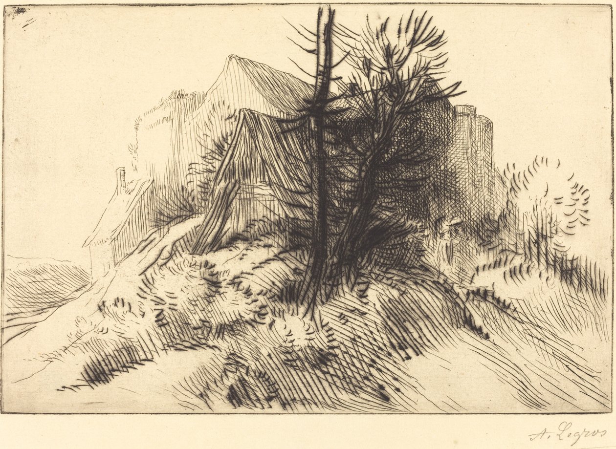 Gård om vinteren af Alphonse Legros