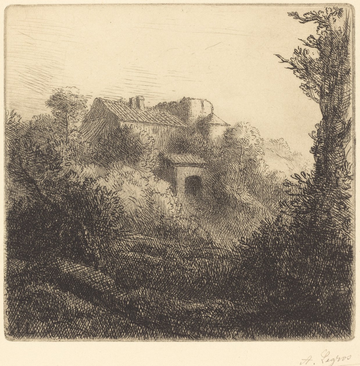 Gård på en Bakke af Alphonse Legros