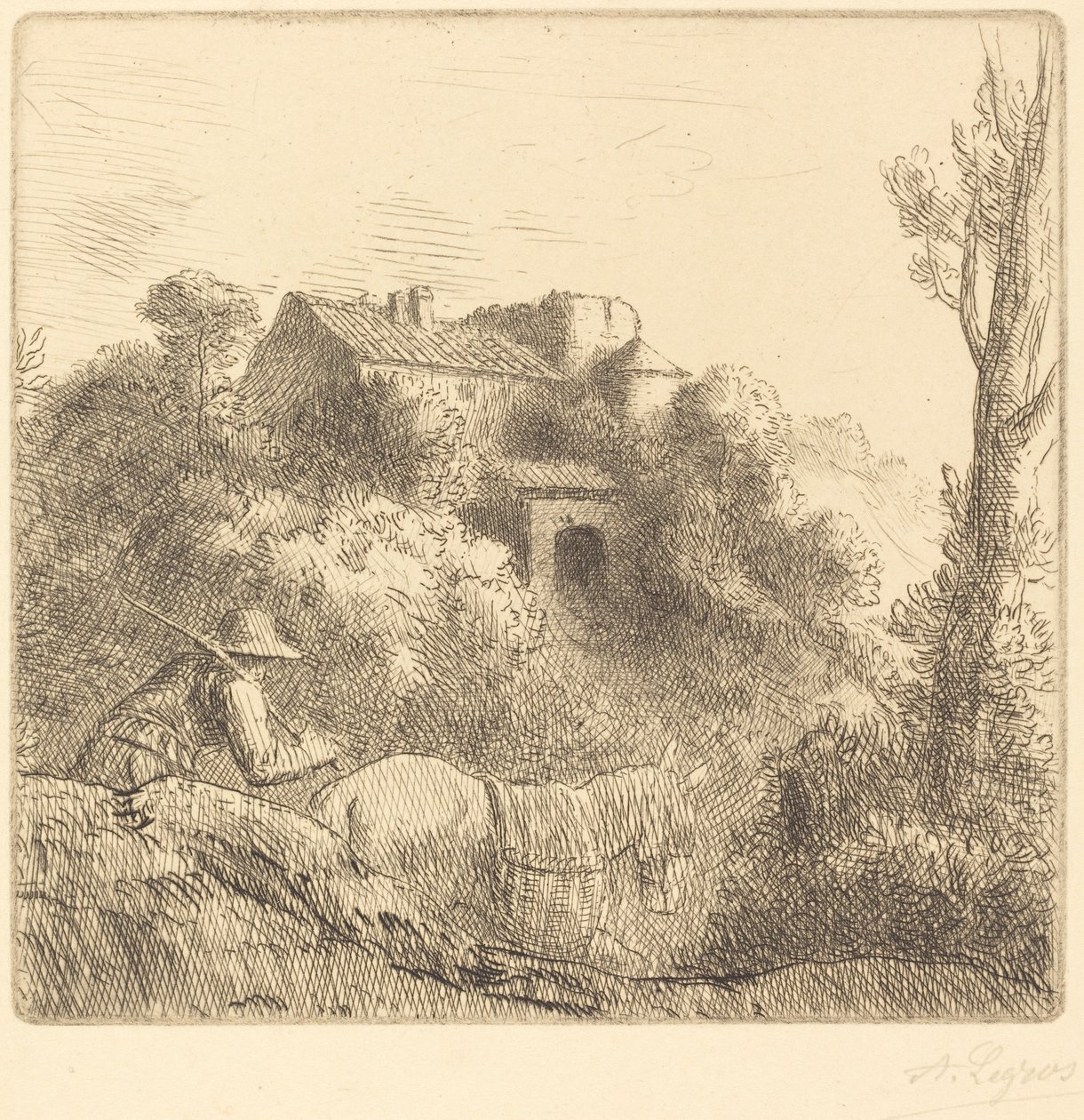 Gård på en Bakke af Alphonse Legros