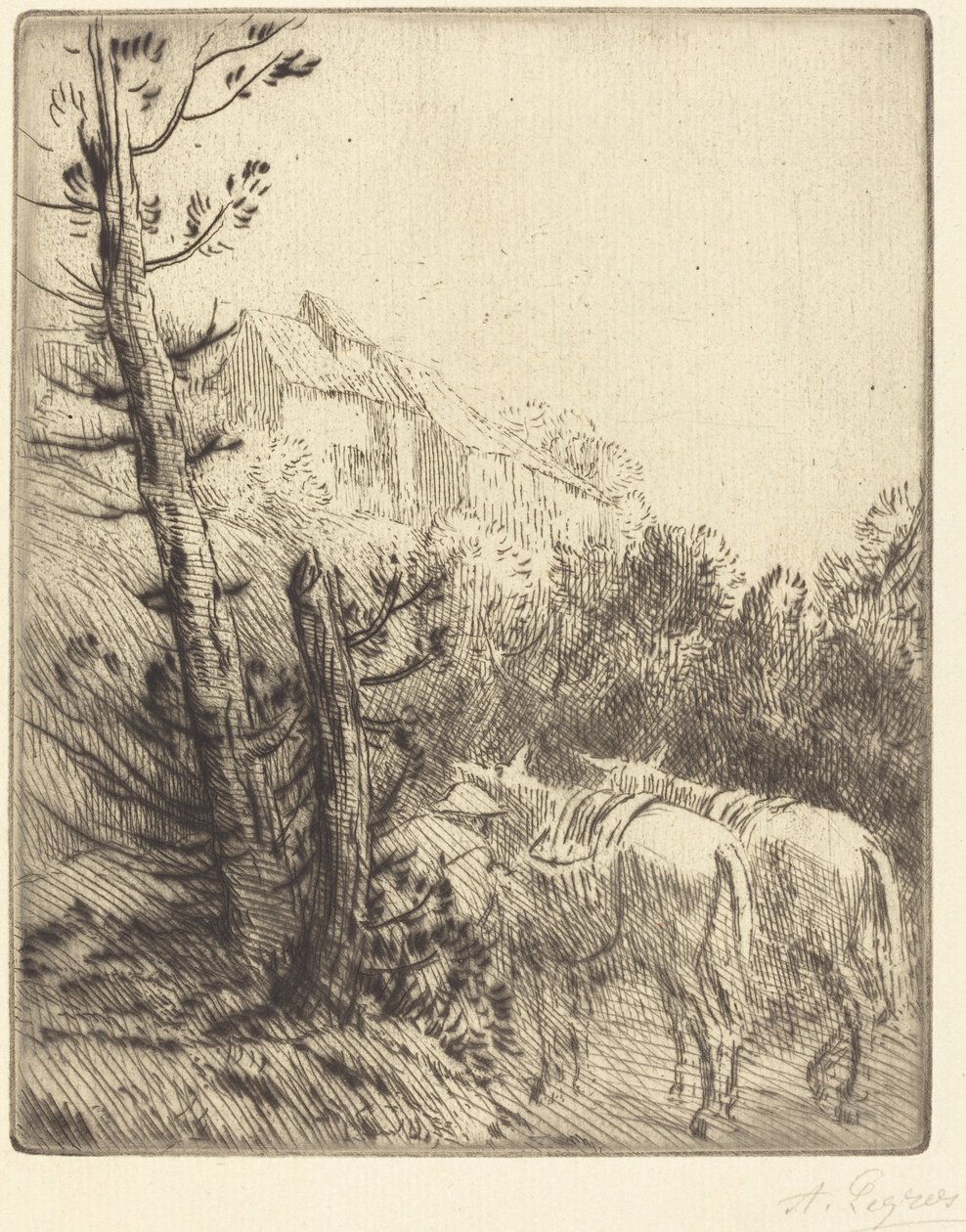 Gård på bjergsiden af Alphonse Legros