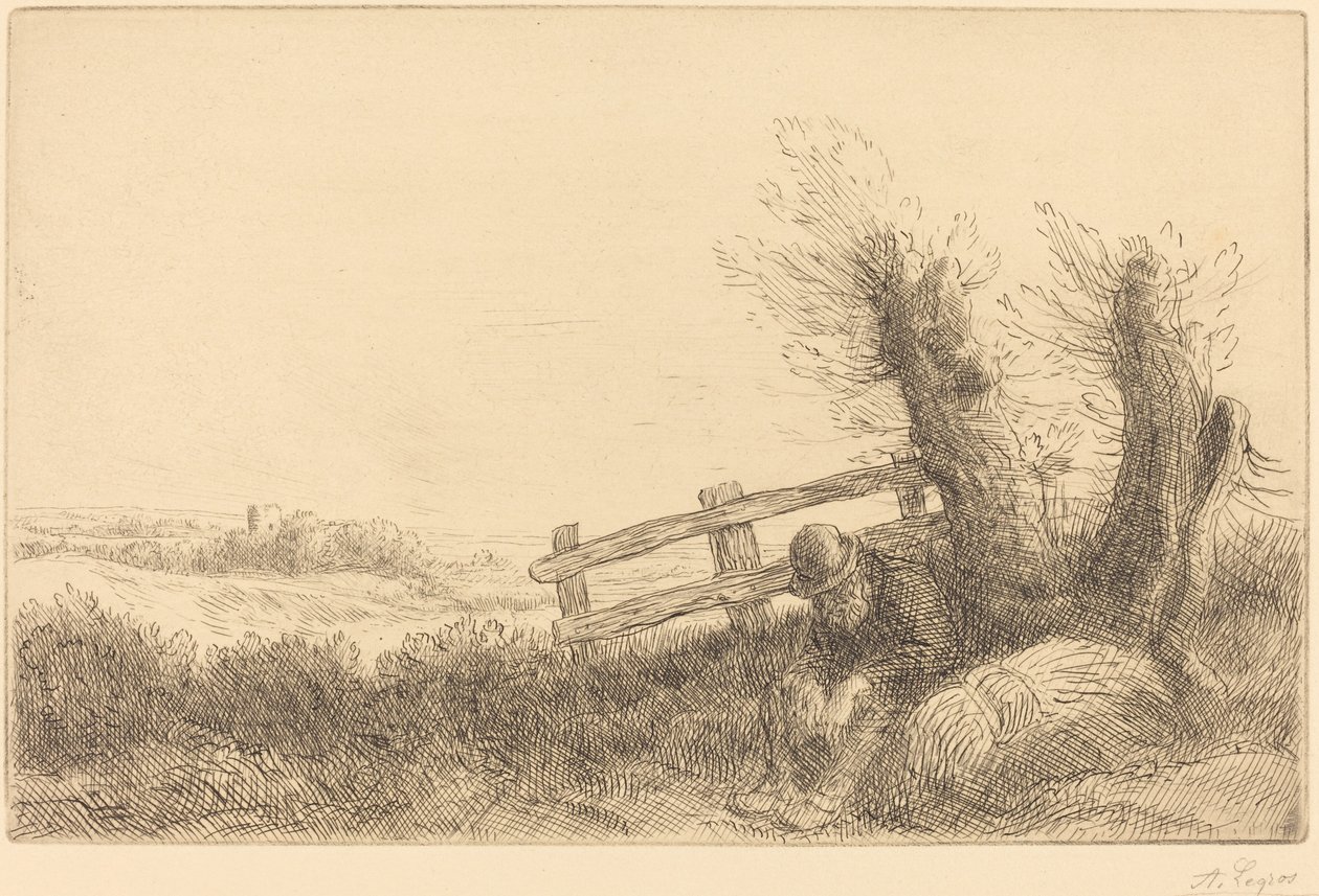 Landmand tilbagelænet Landmanden i hvile. af Alphonse Legros