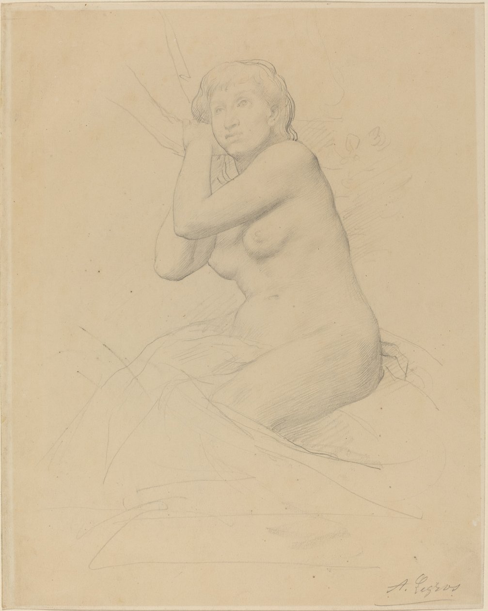 Kvinde nøgen siddende af Alphonse Legros