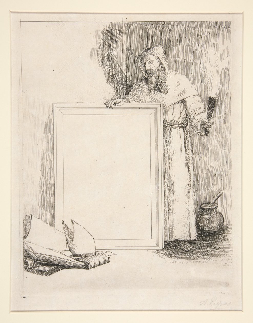 "Fifty Impressions of 10 Etchings" (Titelsiden til serien udgivet af Marseille Holloway) af Alphonse Legros