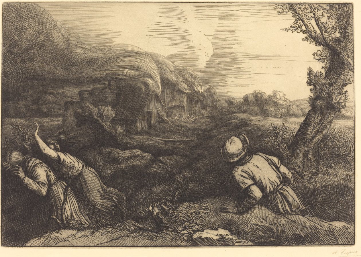 Brand i Hamlet af Alphonse Legros