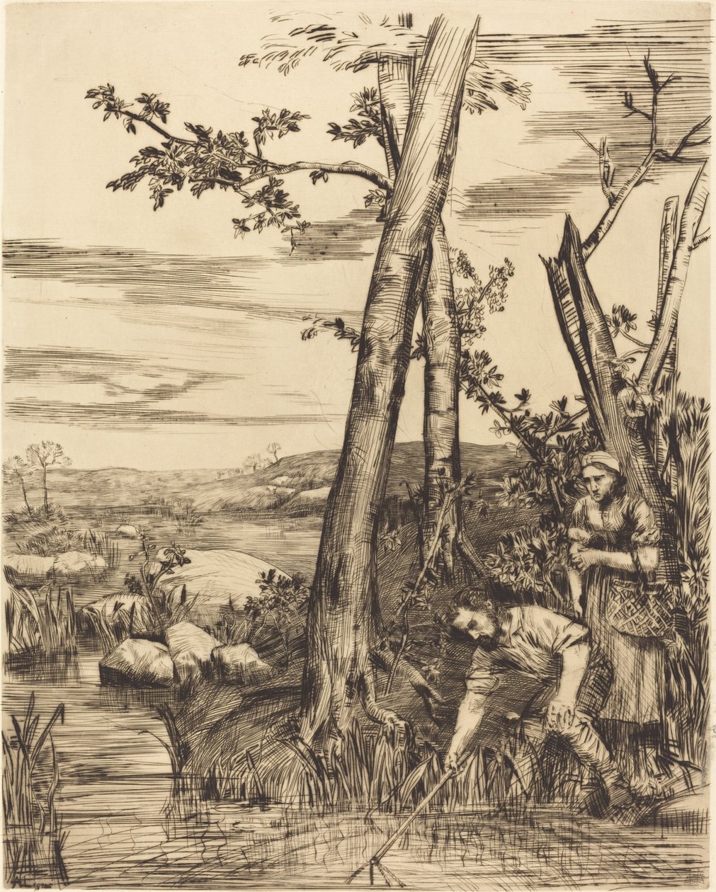 Fiskeri efter krebs af Alphonse Legros