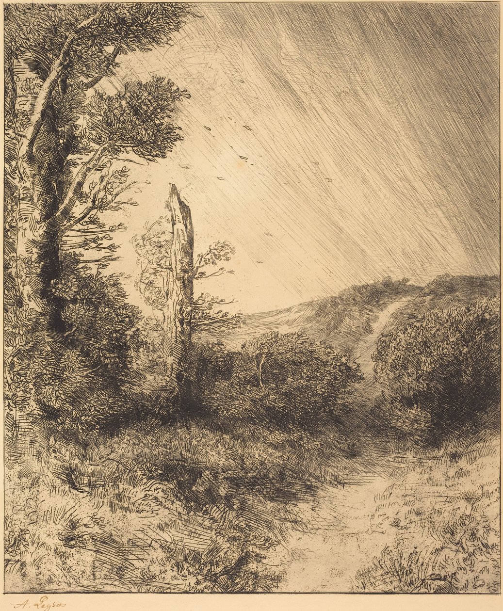 Gust of Wind (Vindstødet) af Alphonse Legros