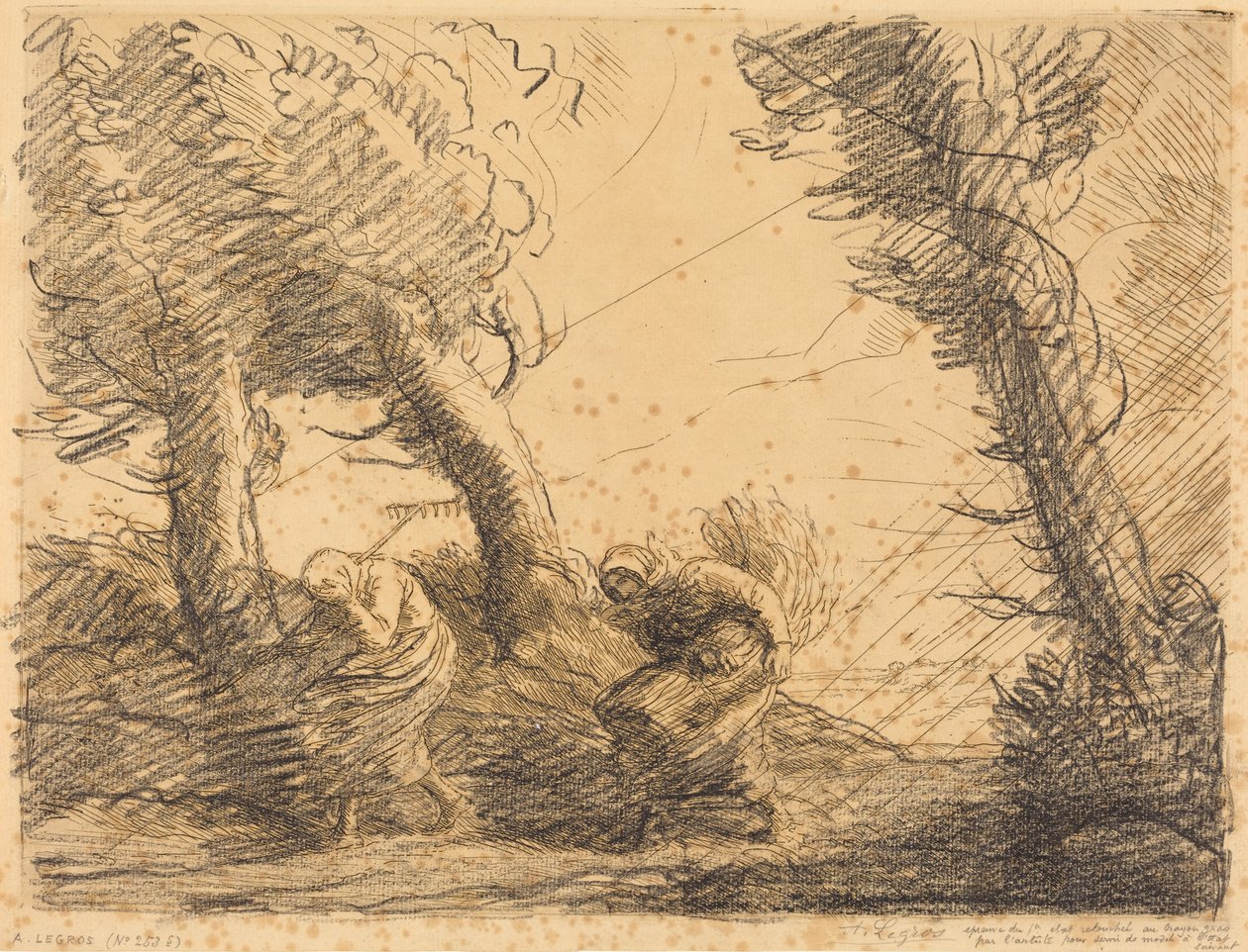 Høstkvinder overrasket af stormen af Alphonse Legros