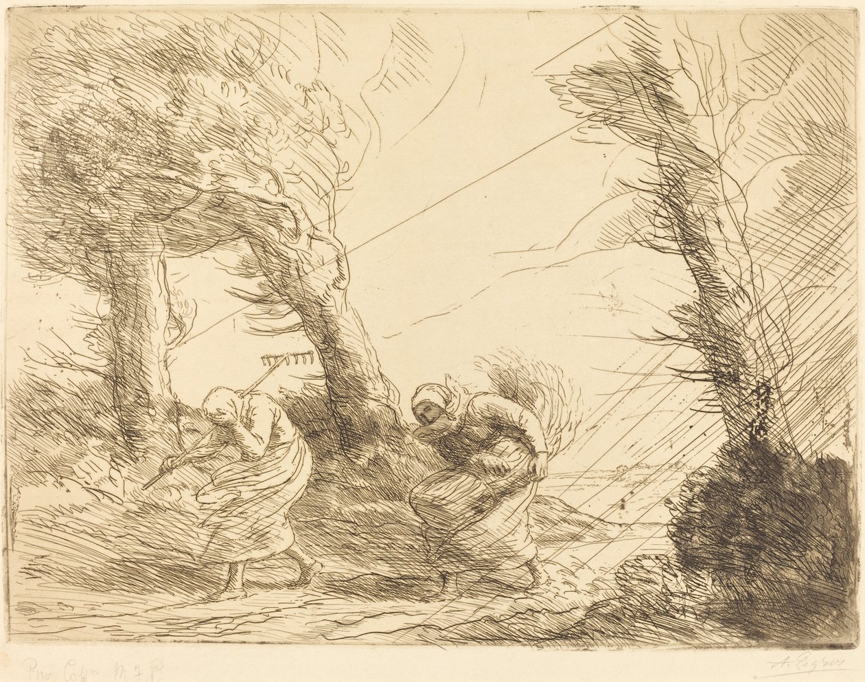 Høstmaskiner overrasket af stormen Høstmaskiner overrasket af stormen. af Alphonse Legros