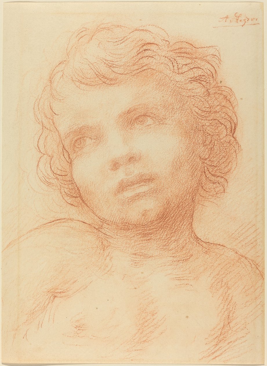Hoved af et barn. af Alphonse Legros