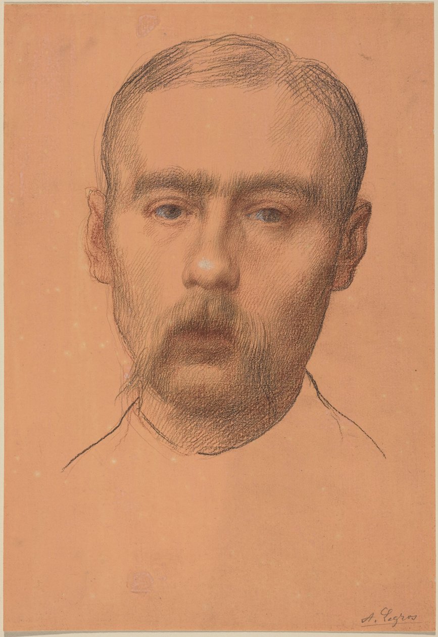 Mandshoved  (Muligvis et portræt af professor E.D. Adams) af Alphonse Legros