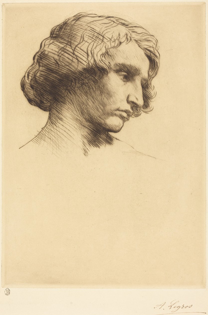 Head of a Man (Mandshoved) af Alphonse Legros