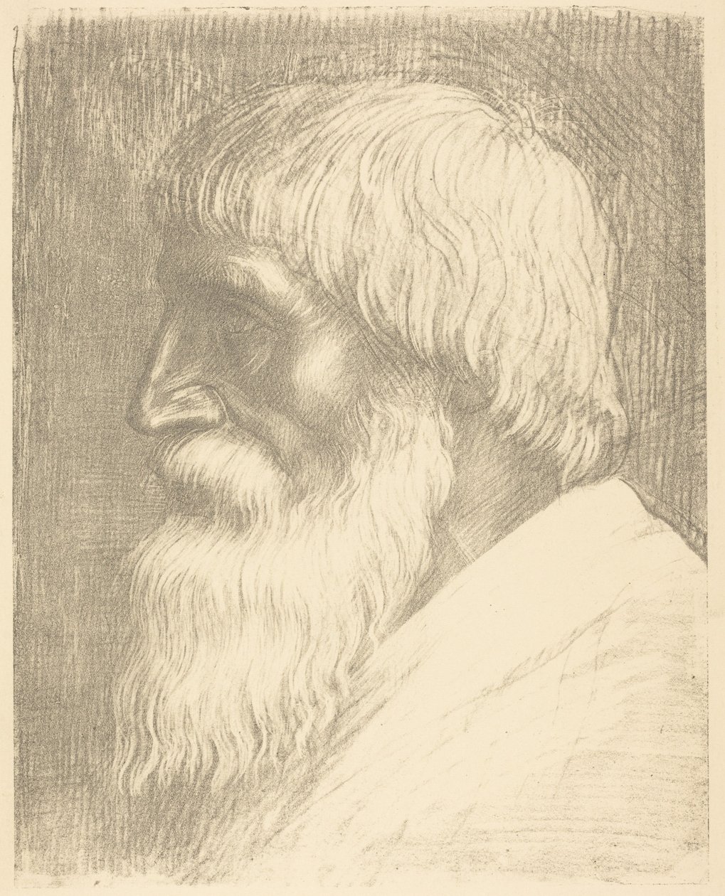 Head of a Man (Mandshoved) af Alphonse Legros