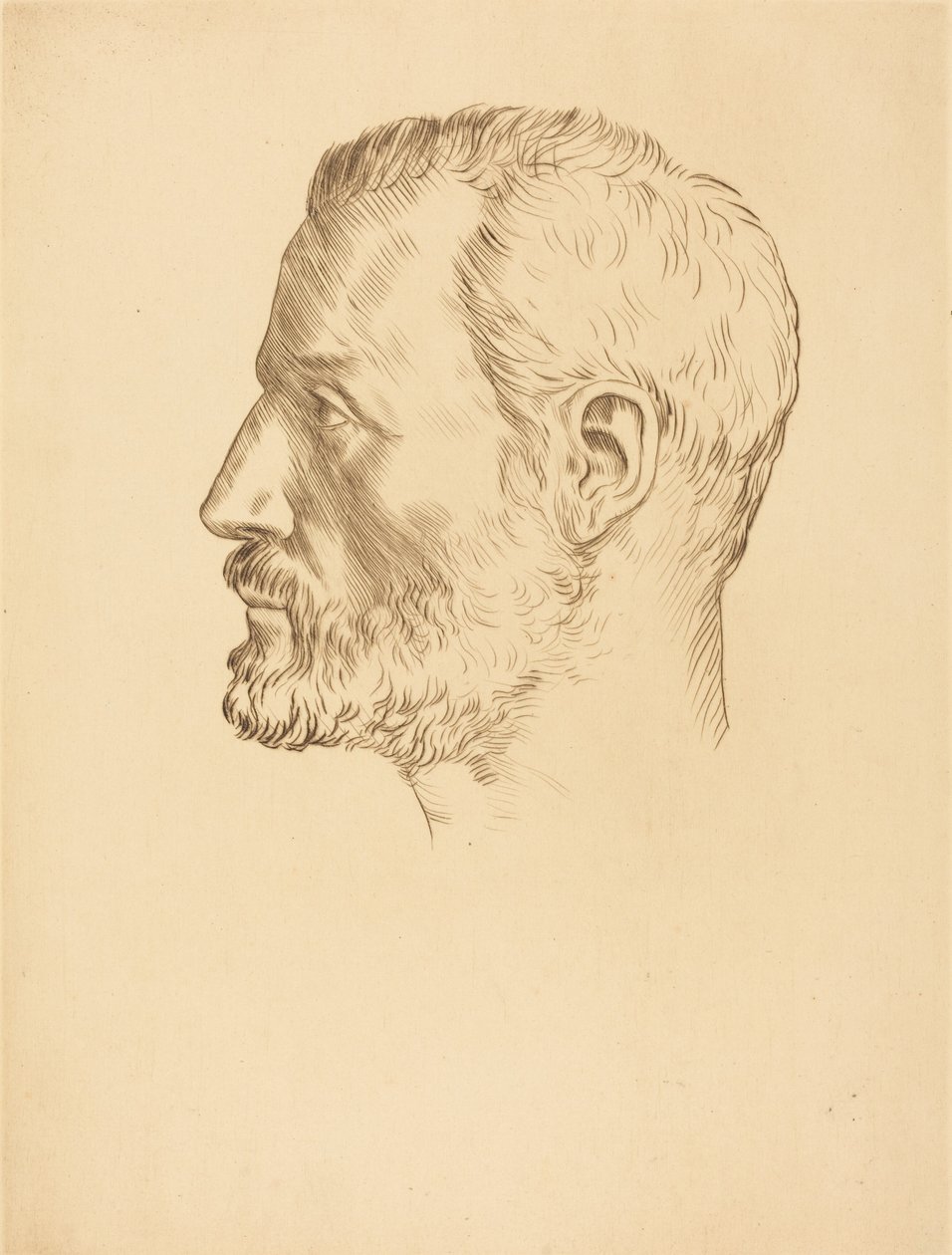 Head of a Man (Mandshoved) af Alphonse Legros