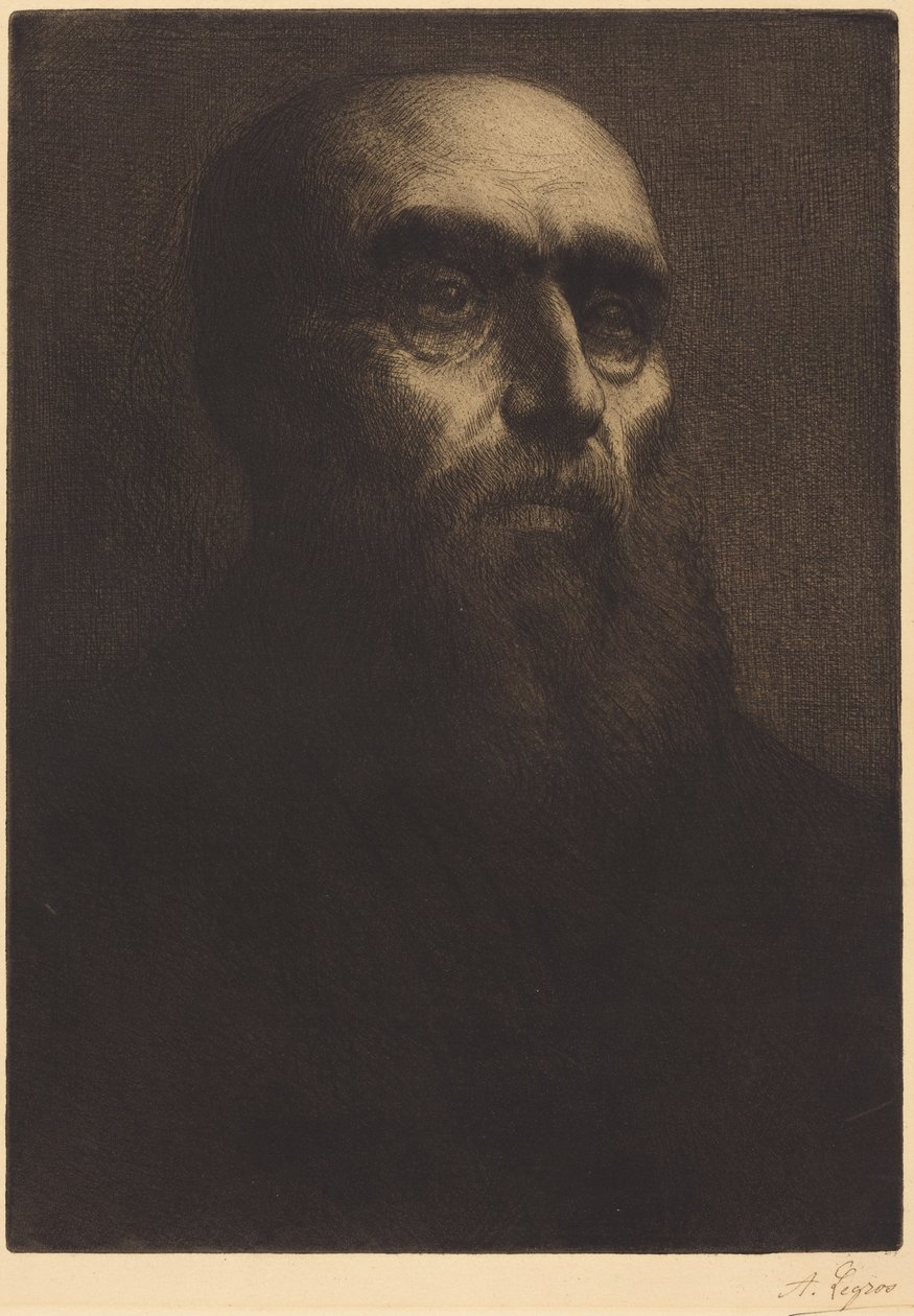 Head of a Man (Mandshoved) af Alphonse Legros