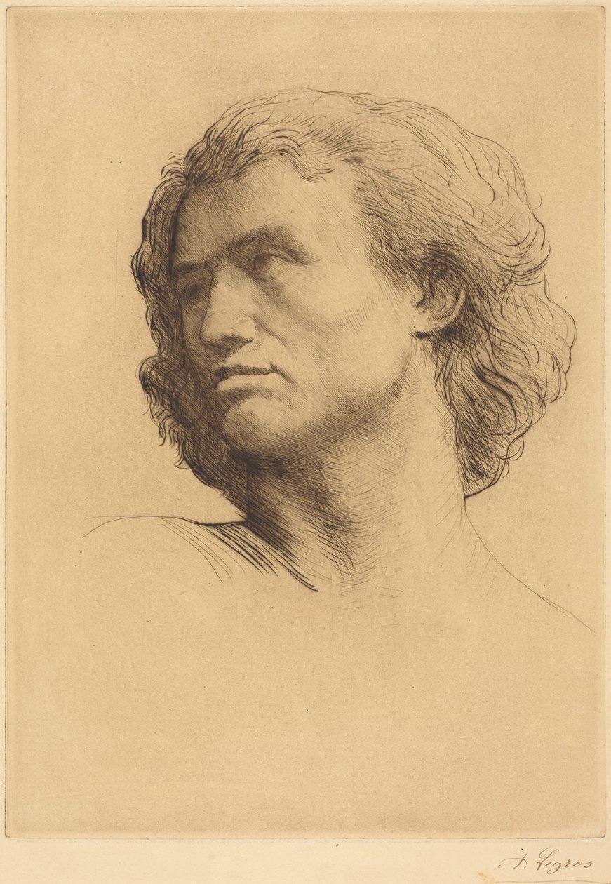 En mands hoved af Alphonse Legros