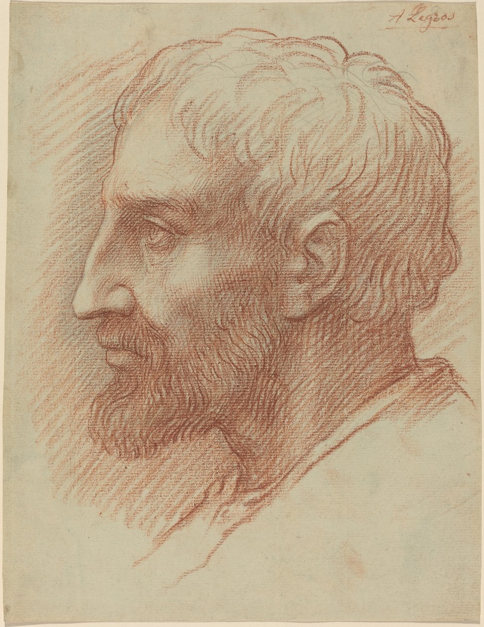 Hoved af en mand. af Alphonse Legros