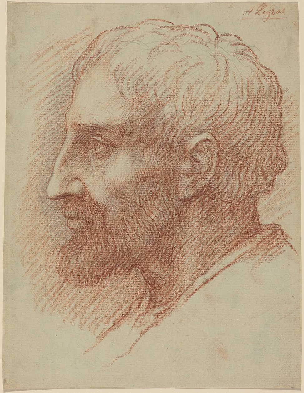 En mands hoved af Alphonse Legros