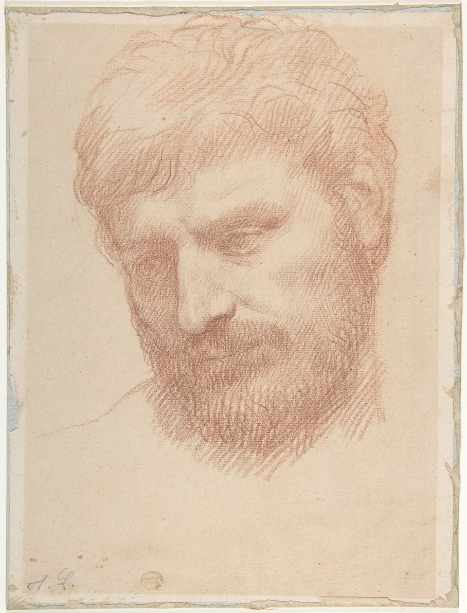En mands hoved af Alphonse Legros