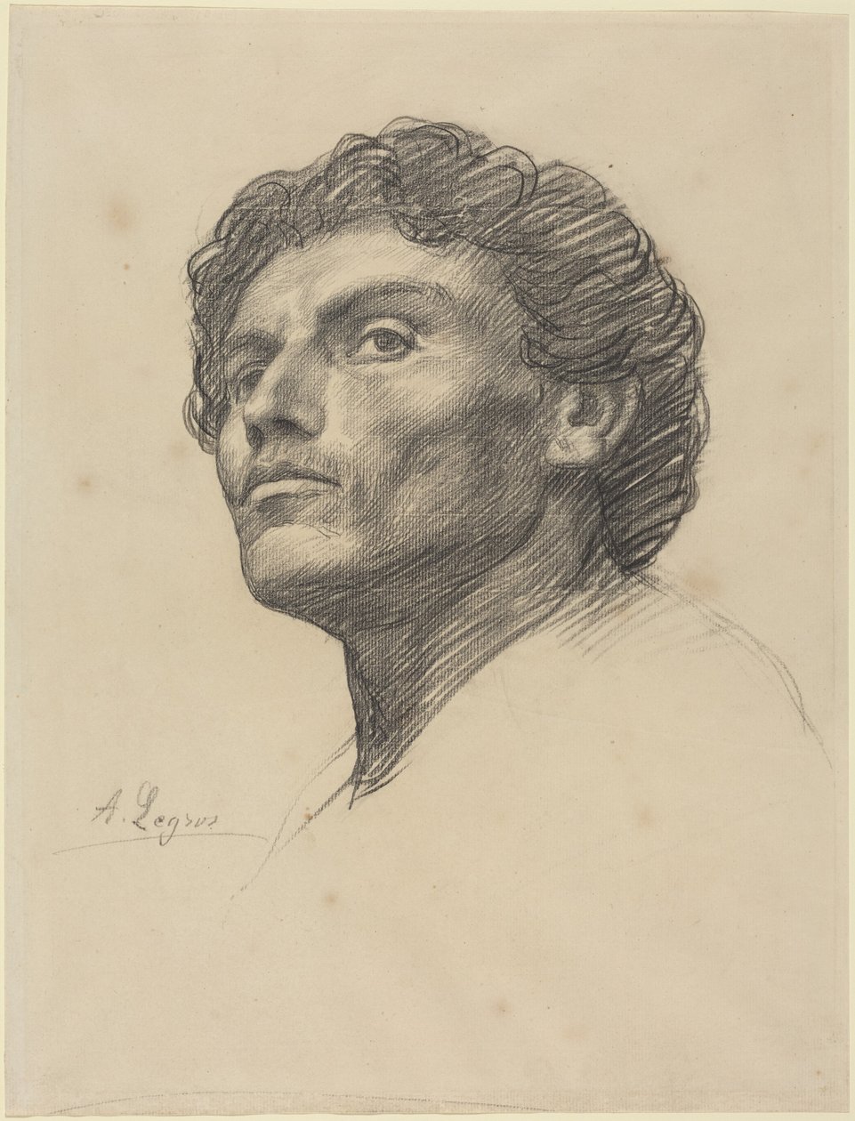 En mands hoved af Alphonse Legros