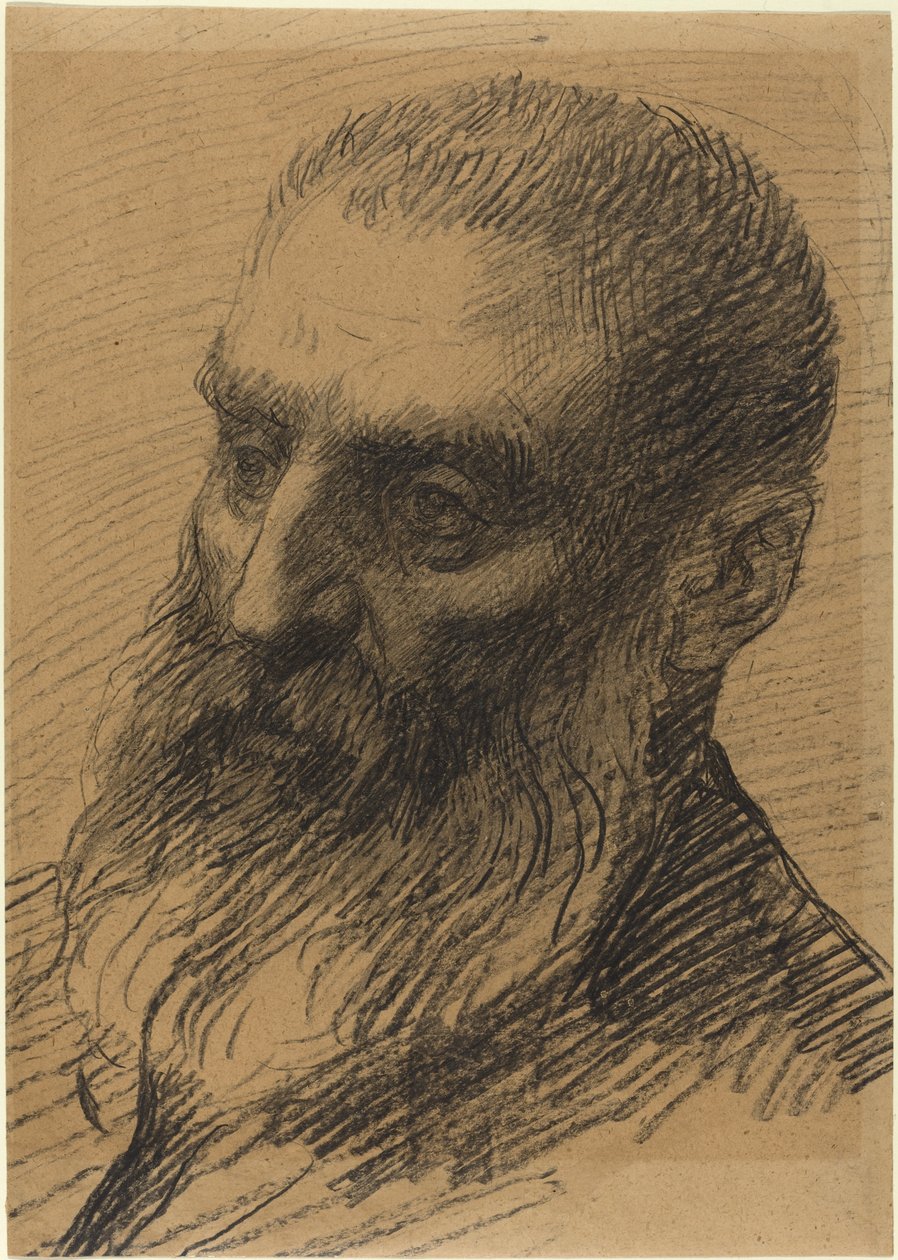 Leder af en mand mod venstre. af Alphonse Legros
