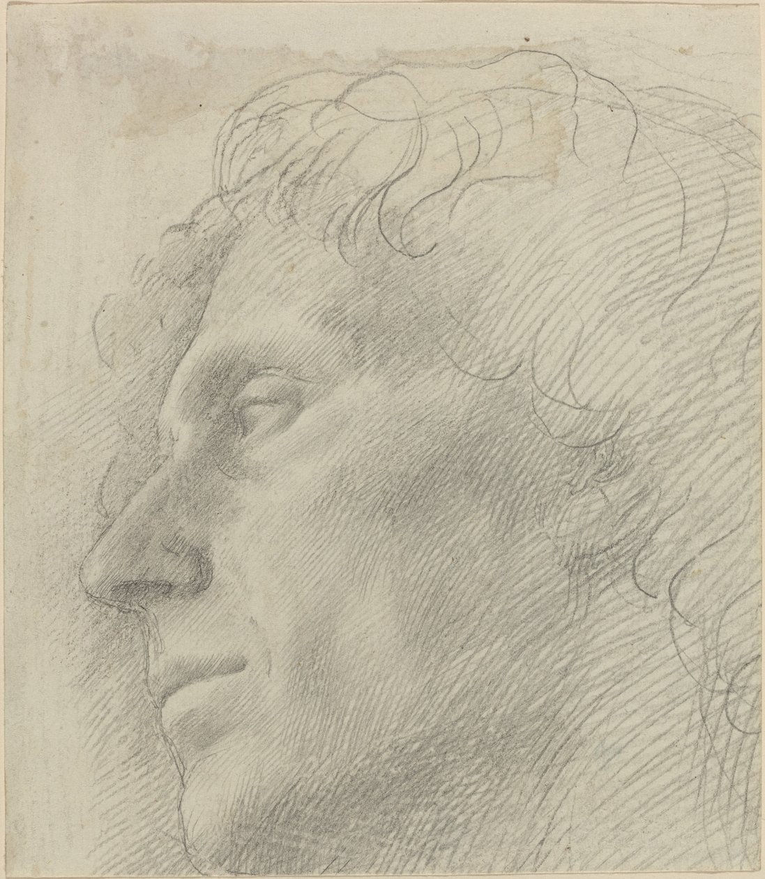Leder af en mand mod venstre af Alphonse Legros