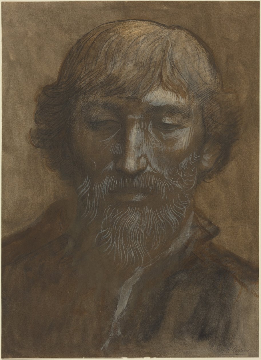 Mandshoved, set forfra af Alphonse Legros