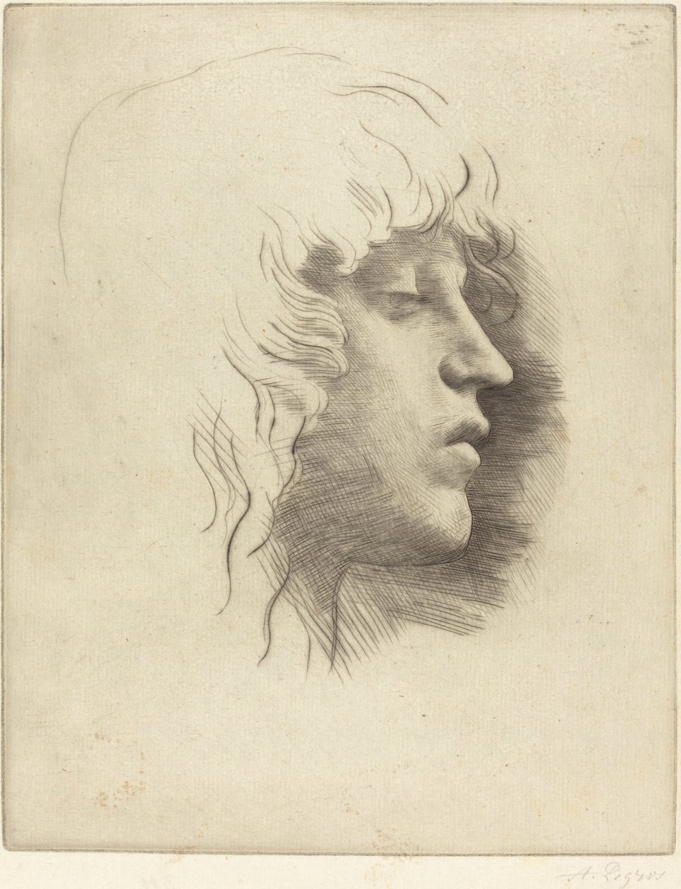 Hoved af en ung pige af Alphonse Legros