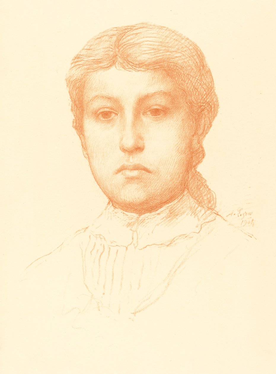 Hovedet af en ung pige af Alphonse Legros