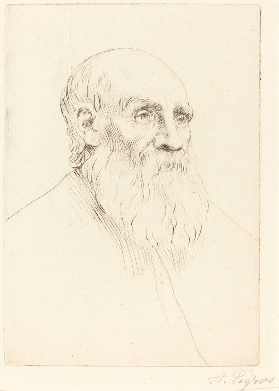 Hoved af en gammel mand (Etude de tete) af Alphonse Legros