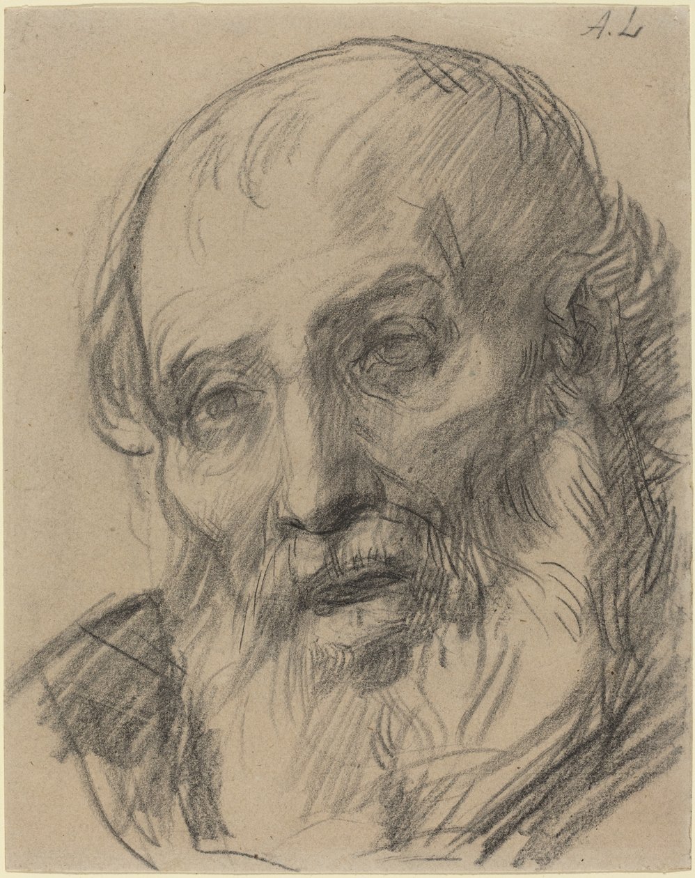 Hoved af en gammel mand. af Alphonse Legros