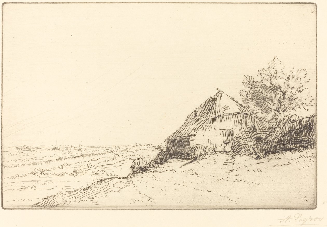 Hovel on a Hillside (Masure sur la colline) af Alphonse Legros